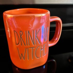 Rae Dunn “Drink Up Witches” Halloween Orange Iridescent Mug Brand New 2022